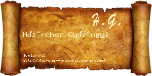 Hörcher Gyöngyi névjegykártya